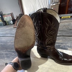Dan Post Western Equestrian Boots Cherry Lizard US Size 12 Style 6862