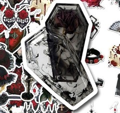 30Pcs Random Gothic Punk Romance Dark Red Medieval Vampire Waterproof Stickers
