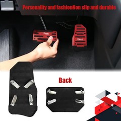 2PCS Non-Slip Car Pedal Pads, Automatic Gearbox Gas Pedal Brake Pedal Cover, Alu