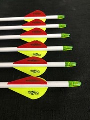 Black Eagle Outlaw White Crested Fletched 400 Arrows 1/2dz BRAND NEW