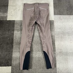 Equiline Breeches Women’s Size IT46 Brown Knee Grip Floral Equestrian