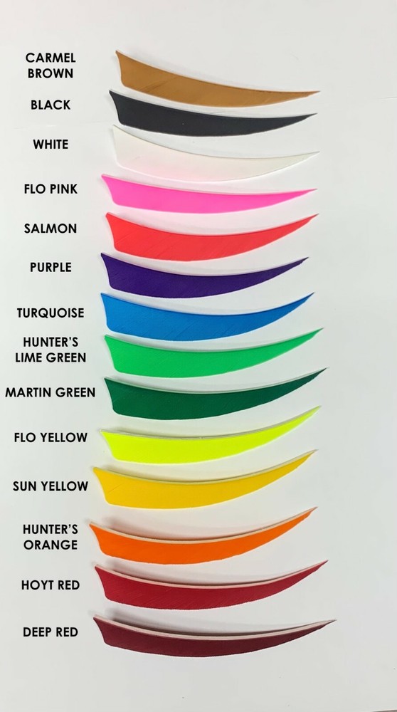 Ozark 4″ Shield Cut Solid Feathers – LW and RW – 1 dozen