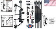 Adjustable 0-70 lbs Compound Bow for Beginners – Complete 2024 Archery Kit