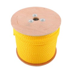 1/4 Inch by 600 Feet 3-Strand Yellow Braided Rope Breaking Strength 8500 pounds