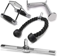 Yes4ALL Tricep Press Down Cable Machine Attachment Set, LAT Pulldown Attachment