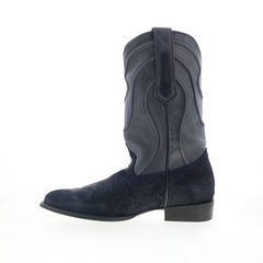 Dingo Whiskey River DI-847 Mens Blue Leather Slip On Western Boots