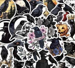 GOTHIC CROW RAVEN WATERPROOF STICKERS – RANDOM LOT OF 10