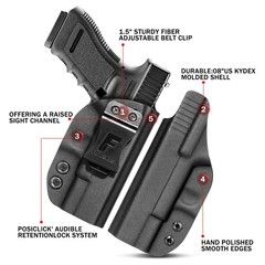 Glock 19 Holster,Forcenter IWB Kydex Holster Compatible with Glock17,19,19X,2…