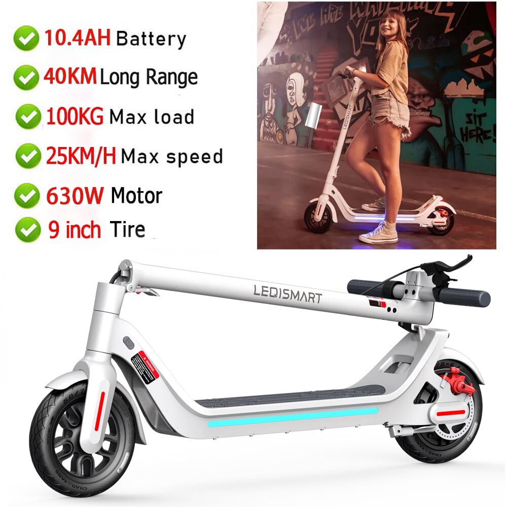 630W Motor Electric Scooter Adult 40KM Long Range Folding Fast Speed E-Scooter