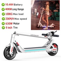 630W Motor Electric Scooter Adult 40KM Long Range Folding Fast Speed E-Scooter
