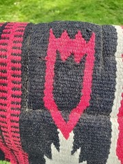 Showman Western Saddle Pad Wool/felt & Fleece 32 X 34 Black & Red EUC