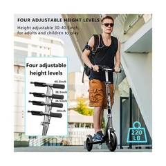 Scooters for Kids 8-12, Teens & Adults – Foldable Commuter Scooter with Bell,…
