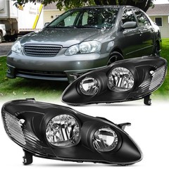 Pair Headlight Assembly Set For 2003 2004 2005 2006 2007 2008 Toyota Corolla …