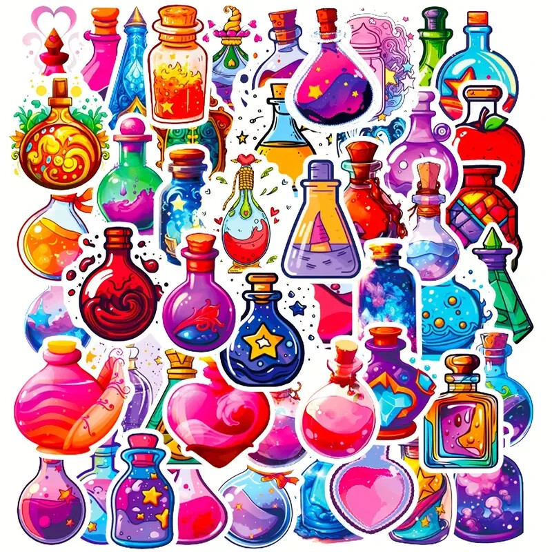 50 Pack of Cool Potion Stickers for Laptop/Water Bottle/Phone Case/Skateboard