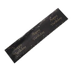 24 Black Gold Happy Birthday Stickers Party Water Bottle Labels Party Events
