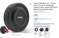 GLDYTIMES Off Road Motor Tire for Segway Ninebot S MAX: FOR PARTS / REPAIR