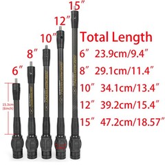 Carbon Stabilizer Weight 8″ 10″ 12″ 15″ Balance Bar Compound Bow Archery Hunting