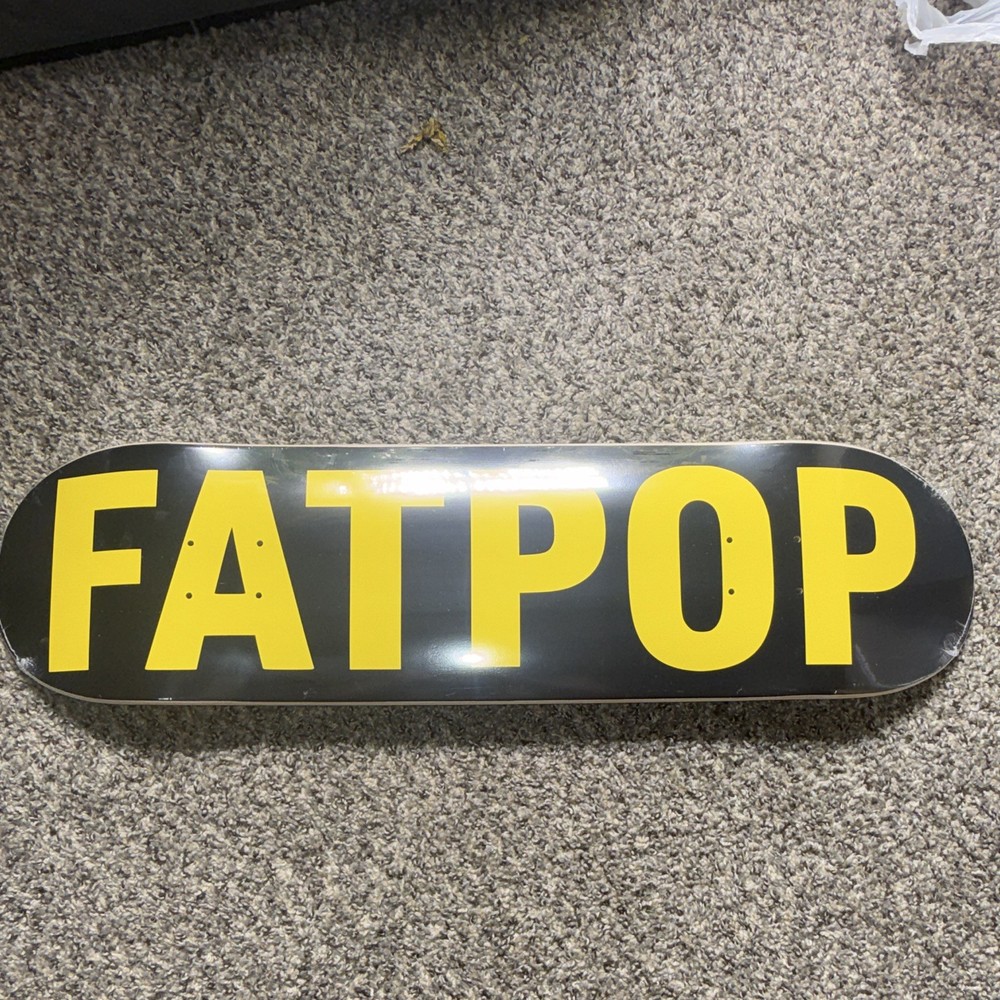 FATPOP 8.25 Skateboard Deck Black/Yellow FATPOP Logo Graphic