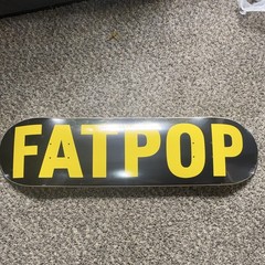 FATPOP 8.25 Skateboard Deck Black/Yellow FATPOP Logo Graphic