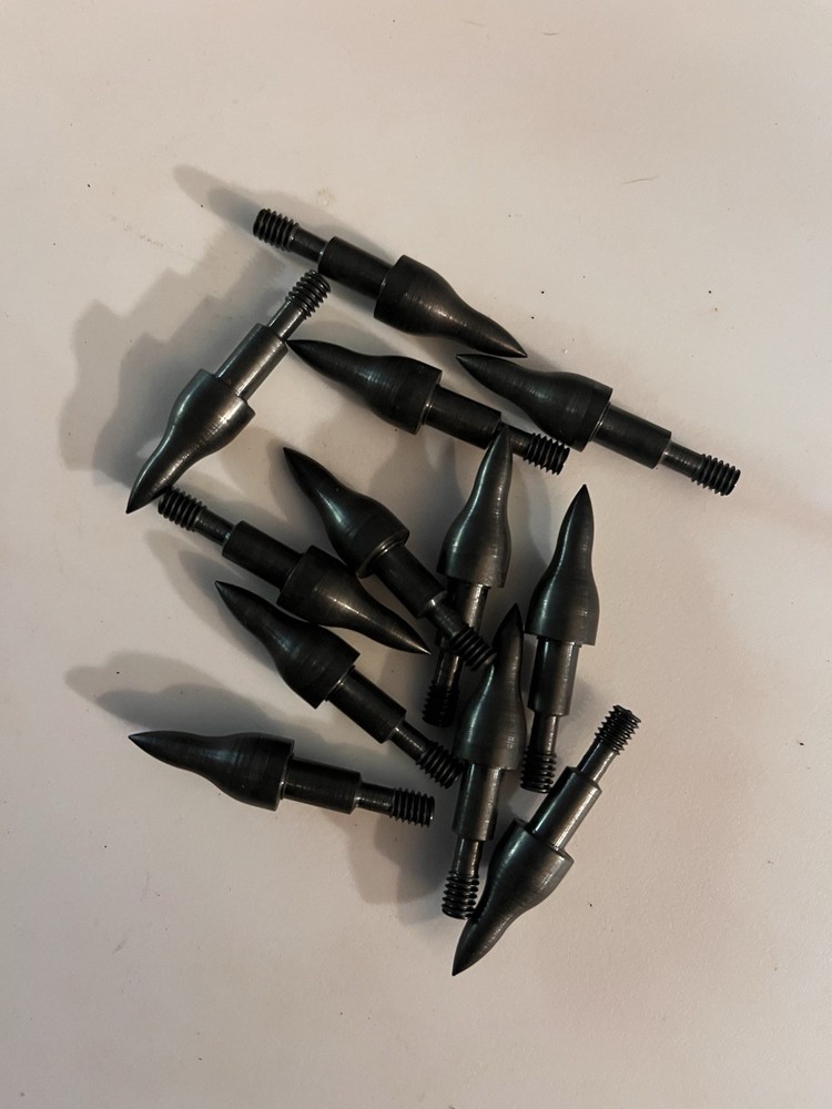 12 VINTAGE OLD STOCK 11/32” 100 GR SCREW-IN ARROW TARGET PRACTICE COMBO POINTS