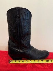 Nocona Vintage Black Leather Cowboy Boots Mens Style 4701 Sz 12