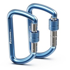 3inches Screw Locking Carabiners, Strong Tensile Strength Blue 2pc