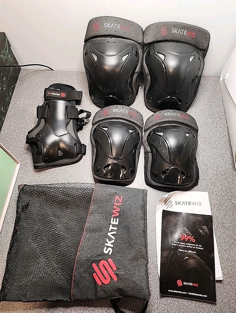 Set of 6 Skateboard Pads Knee & Elbow Pads & Wrist Guards fr Roller Skating Sz L