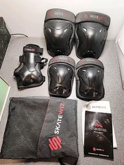 Set of 6 Skateboard Pads Knee & Elbow Pads & Wrist Guards fr Roller Skating Sz L
