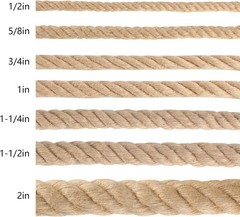 Twisted Manila Rope 1-1/2 in x 50 ft Natural Thick Hemp Rope for Railing Dock…