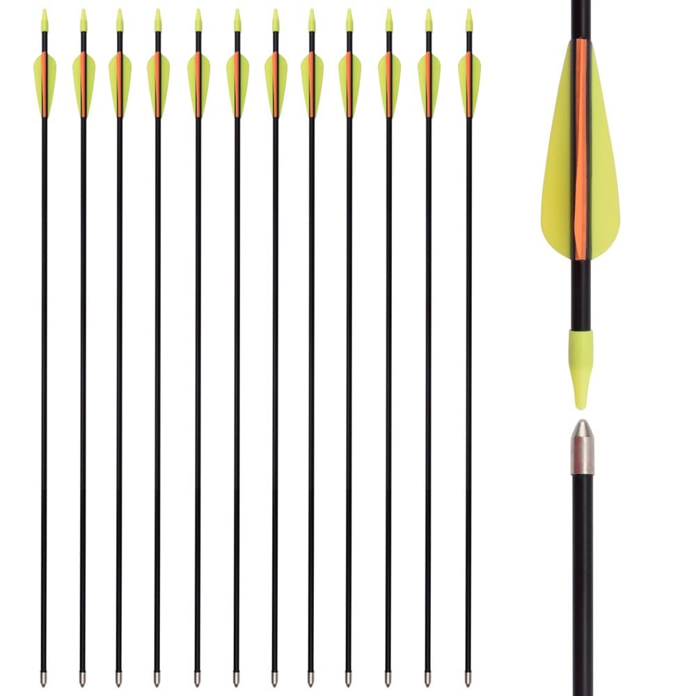 26 28 30 Inch Youth Arrows Fiberglass Archery Recurve Bow Target Arrows Practice