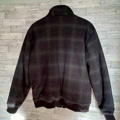 Denver Hayes Jacket Mens Medium Fleece Lined Black/Gray Checkered Full Zip Warm
