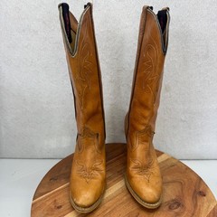 Dingo Women’s 5.5M Tan Leather Western Cowboy Boots Classic Country Style