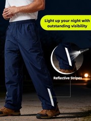 Eigioo Mens Packable Rain Pants Waterproof Windproof Outdoor Rain Overpants For