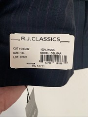 RJ Classics Women’s Delmar Jacket Blazer Platinum Collection Wool 14L NWD