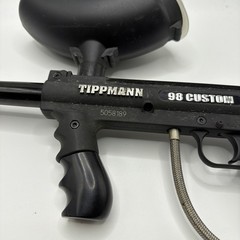 Tippmann Model 98 Custom Platinum Paintball Gun With Barrel Feeder Loader Hopper