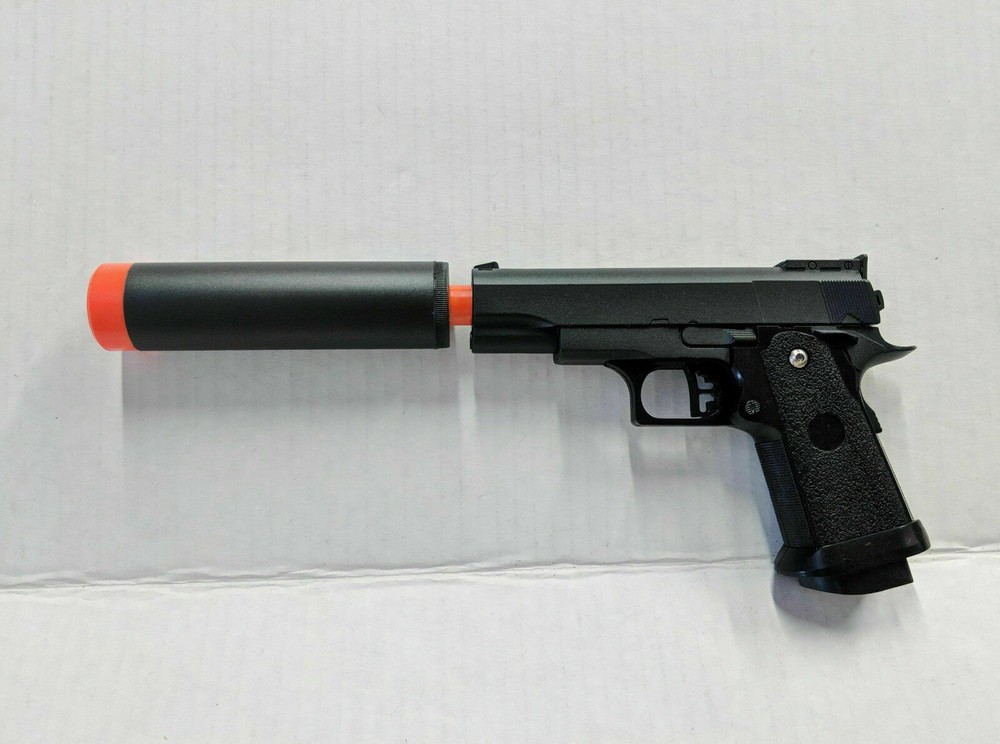 6MM BB G10A UKARMS SPRING RAPID FIRE PISTOL AIRSOFT GUN W/ BARREL EXTENSION