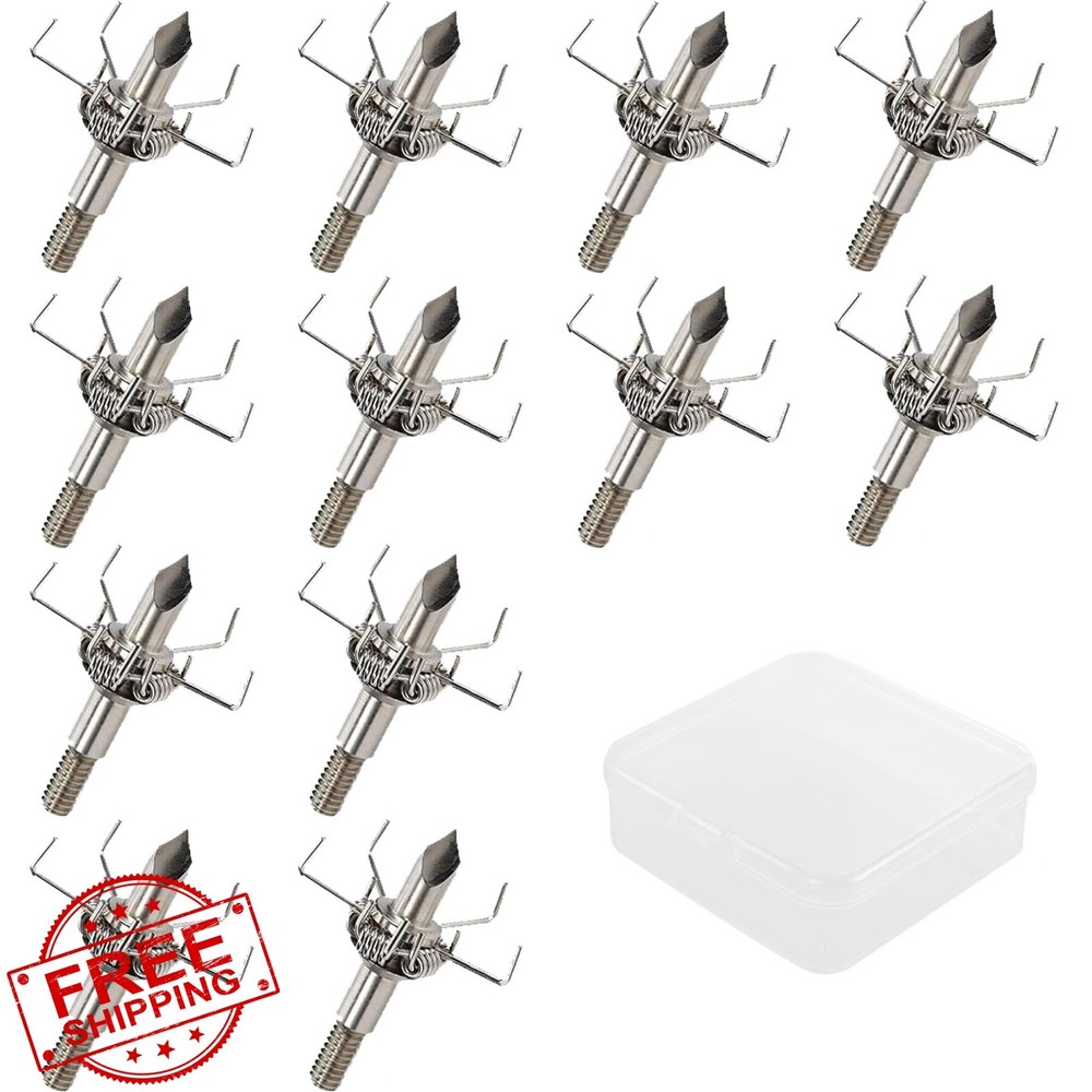 KURUGEILI 12PK 100 Grain Broadheads Judo Points Mixed Set
