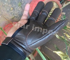 TRADITIONAL ARCHERY SHOOTING GLOVE TOP QUALITY GLOVE 100% REAL LEATHER CHOCLATE