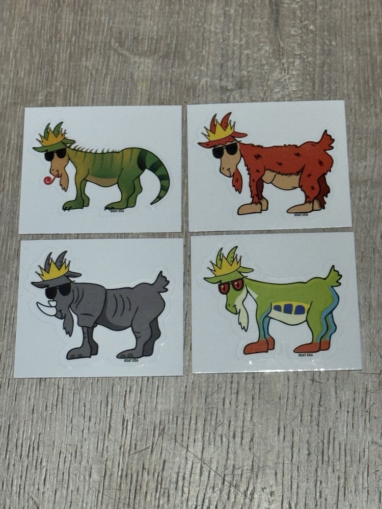 GOAT USA Stickers – 4 STICKER PACK – FREE SHIPPING! BRAND NEW!