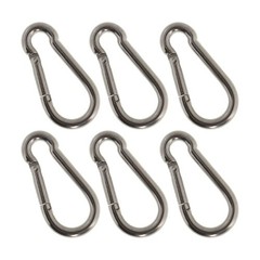 Spring Snap Hook Carabiner Clips 304 Stainless Steel 264 Lbs , Set Of 6