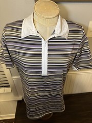Kerrits Breeze Ice Fil Short Sleeve Shirt Stripped Women Size Large