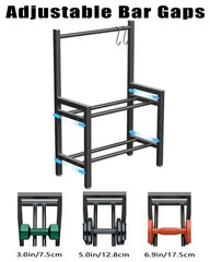 Two Tier Dumbbell Rack 20 IN Length Adjustable small Weight Stand black