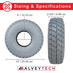 3.00-4 (10″x3″, 260X85) Foam-Filled Mobility Tire with Durotrap C9210 Tread
