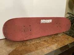 Speed Demon Skateboard 31in x 7.75in Concave Board Double Kick Tails Skull Red