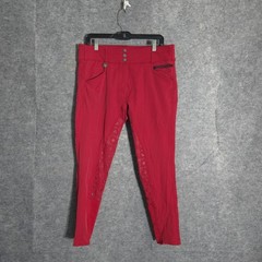 Romph Breeches Women 30R Red Equestrian Riding Pants Full Seat High Rise Stretch
