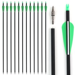 12 Pack 30 inch Carbon Arrows SP500 Archery Hunting For Compound & Recurve Bow