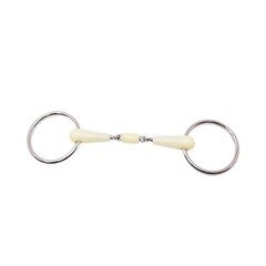 Happy Mouth Double Jointed Loose Ring Snaffle Bit – Color:None Size:5″