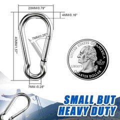 10 PCS Stainless Steel Carabiners Spring Snap Hooks Heavy Duty Keychain Clip NEW