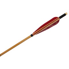 12Pcs 33″ Wooden Arrow LongBow Hunting Red Lightning Turkey Feather Fletching