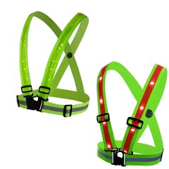 Reflective Shoulder Strap USB Charging Elastic Band Safety Warning Light Flashin